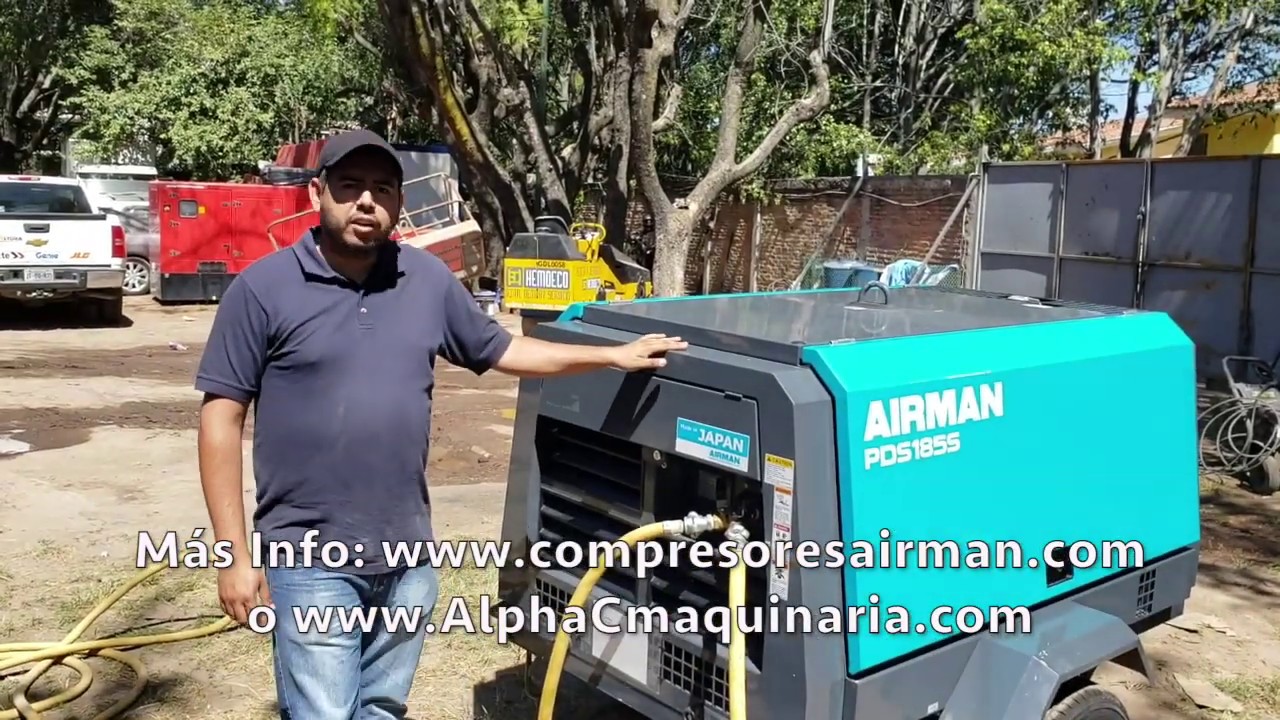 Compresor Airman PDS185 de 185 CFM, compresor portatil, compresor diesel, movil air