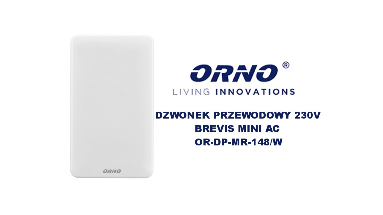 Dzwonek przewodowy 230V, Orno BREVIS MINI AC, OR-DP-MR-148/W, Test, Podłączenie