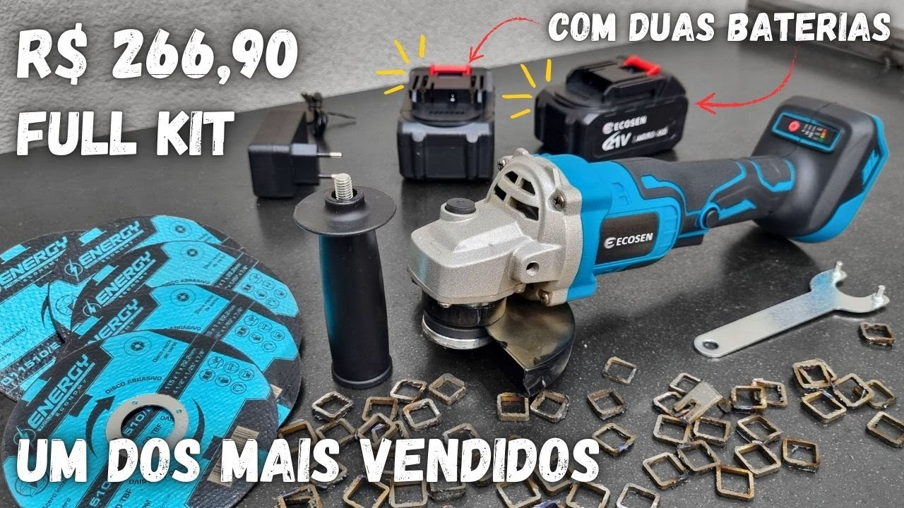 NOVIDADE! Esmerilhadeira a Bateria ECOSEN - Por esse preço!? Teste Completo!