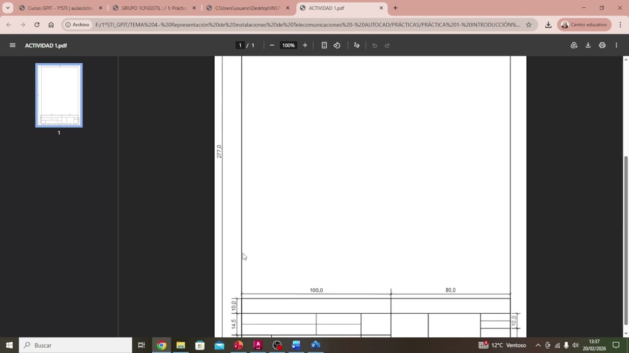 Ejercicios 1 y 2   Práctica 1 -  AutoCAD