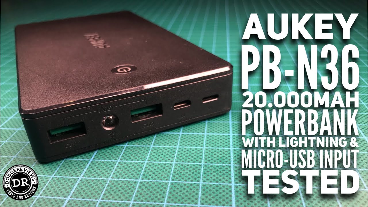 Aukey PB-N36 20.000mAh powerbank with Lightning & micro-usb input tested
