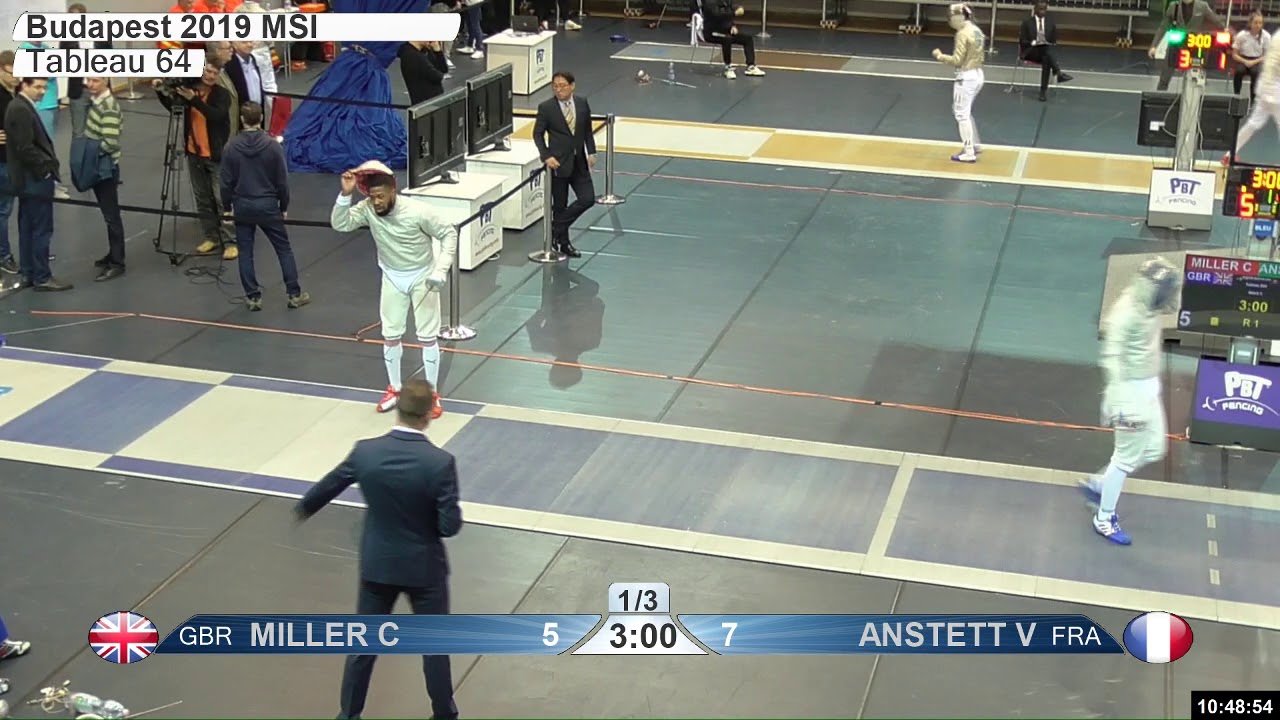 2019 160 T64 04 M S Individual Budapest HUN WC BLUE MILLER GBR vs ANSTETT FRA