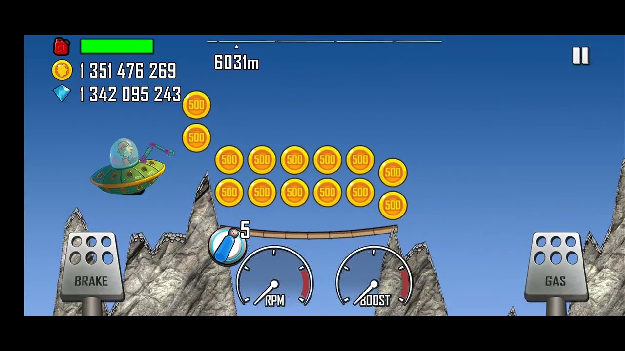 Hill Climb Racing : Ufo & Mountain 9632 m