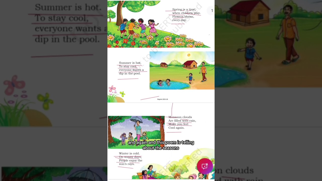 CLASS 1 UNIT 4 ENGLISH THE FOUR SEASONS EXPLAINATION! NCERT 