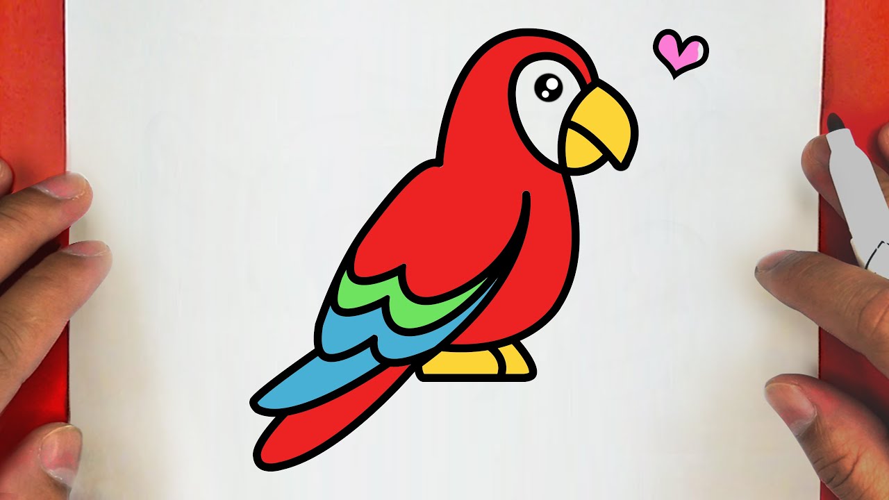 CÓMO DIBUJAR UN LORO LINDO, PASO A PASO , JACK Dibujos