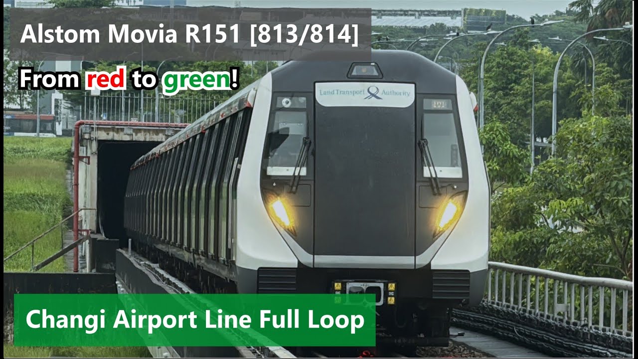 [Red to green] SMRT Alstom Movia R151 – 813/814: Changi Airport Line Full Loop