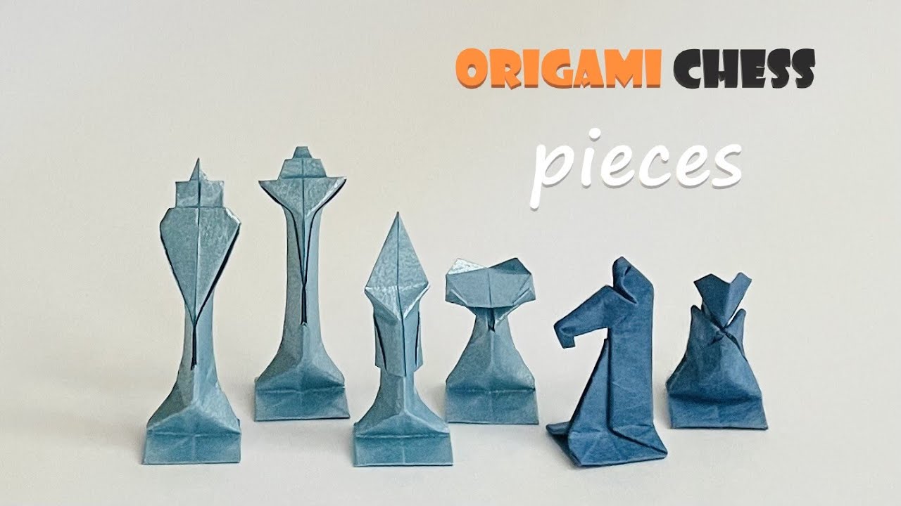 How to make easy origami chess pieces, step by step tutorial