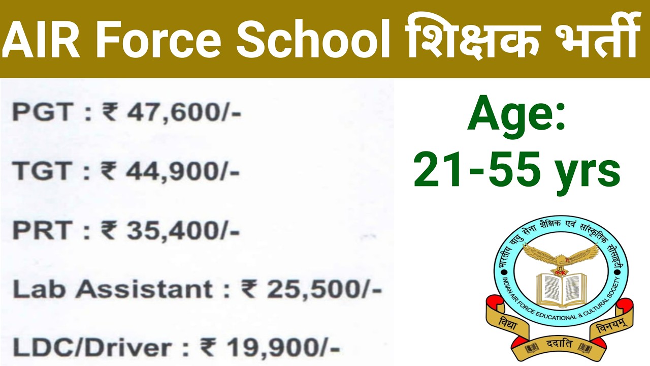 AIR FORCE SCHOOL TEACHERS VACANCY 2026, DIRECT INTERVIEW