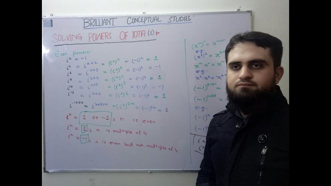 1(3) -  iota Maths - Imaginary exponents - Solve integral powers of iota