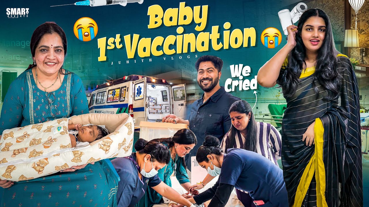 మా Baby First Vaccination😢*We Cried* at Hospital🏥|Baby కి Fever వచ్చిందా?|Banglore లో DIML|Juhith|