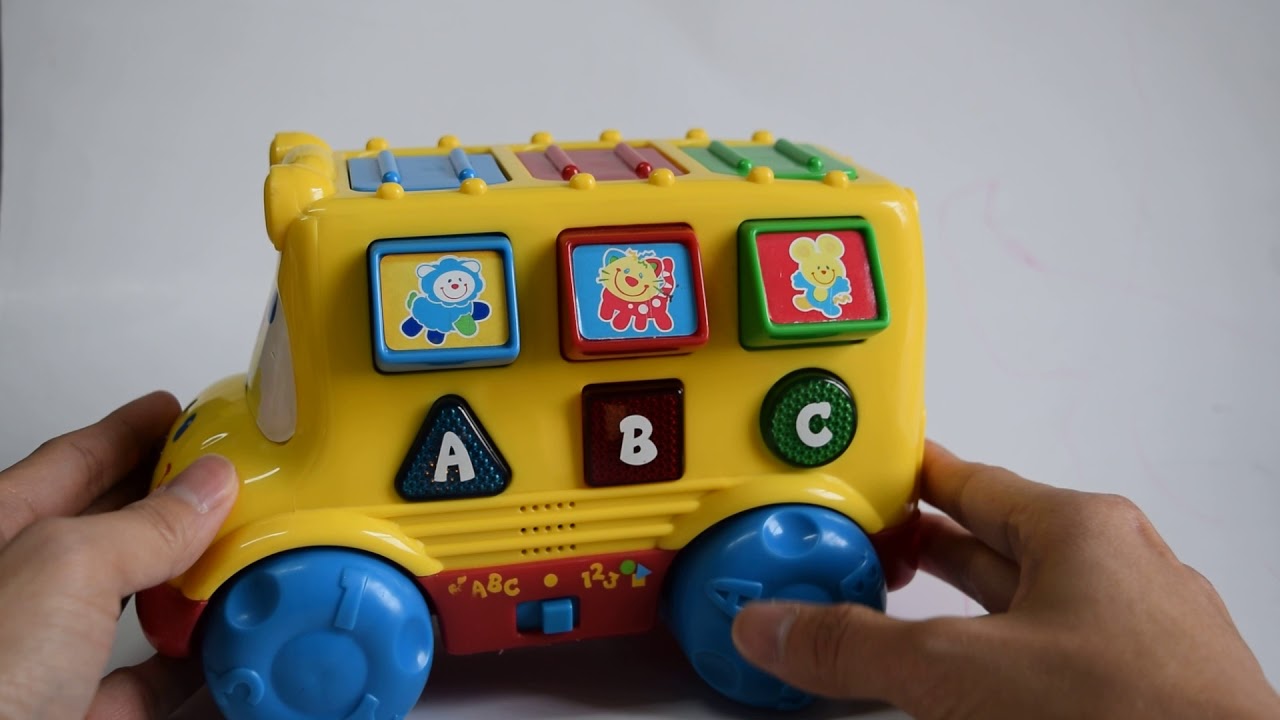 1999 Fisher-price musical pop up bus bilingual English and Spanish learning toy - Take 2