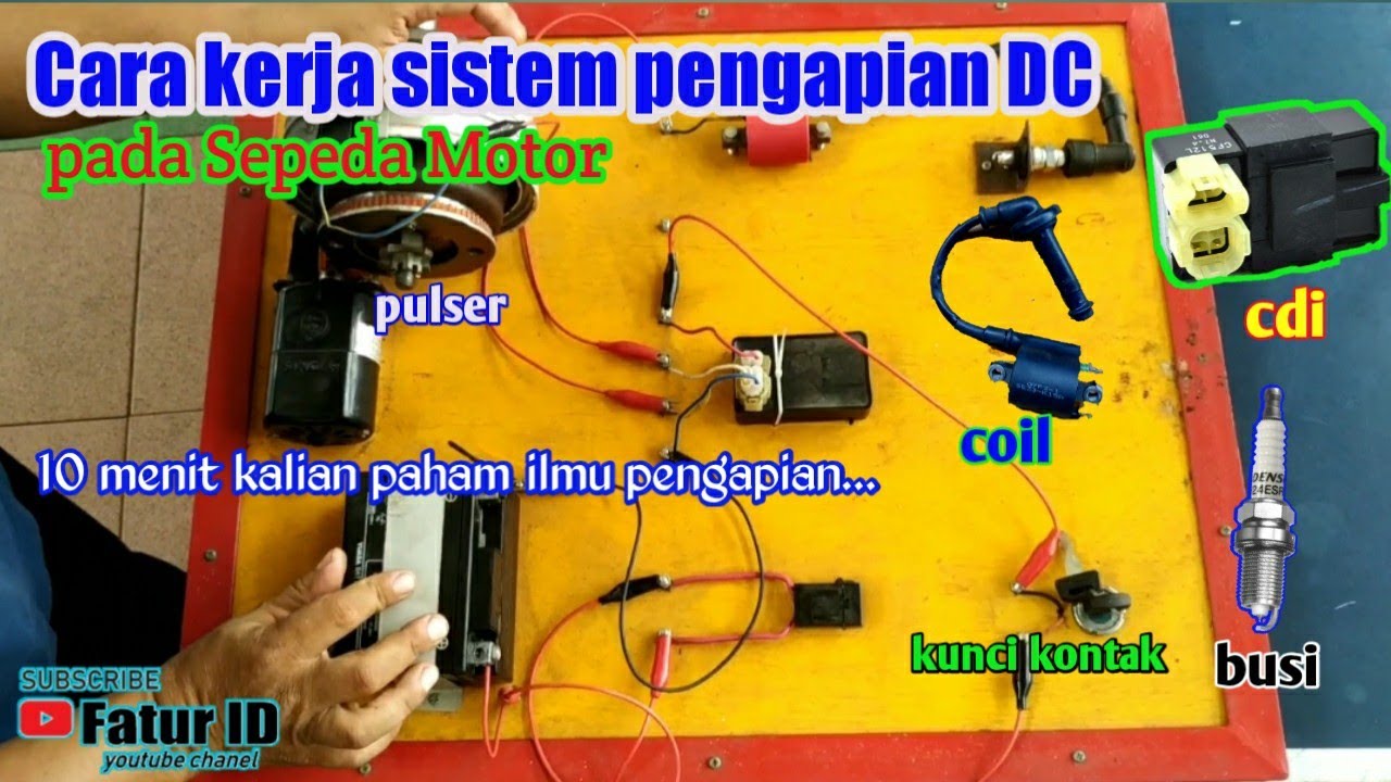 Cara kerja Sistem Pengapian DC pada sepeda motor.