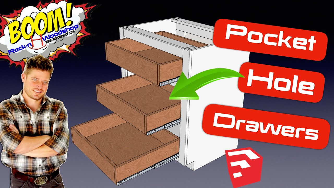 Карманные ящики для винтов — Sketchup для мастеров по дереву, урок 13
