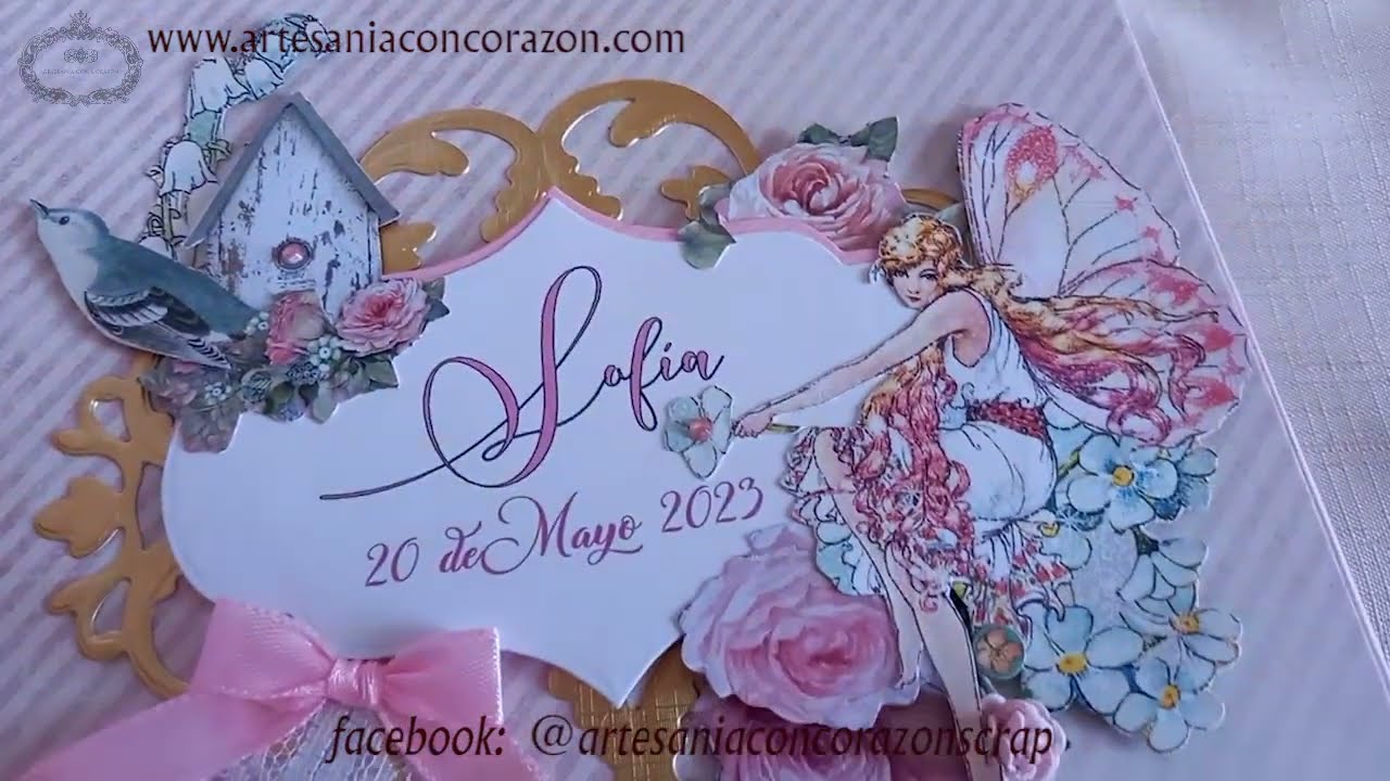 Mini álbum y libro de firmas hadas. Artesanía con Corazón