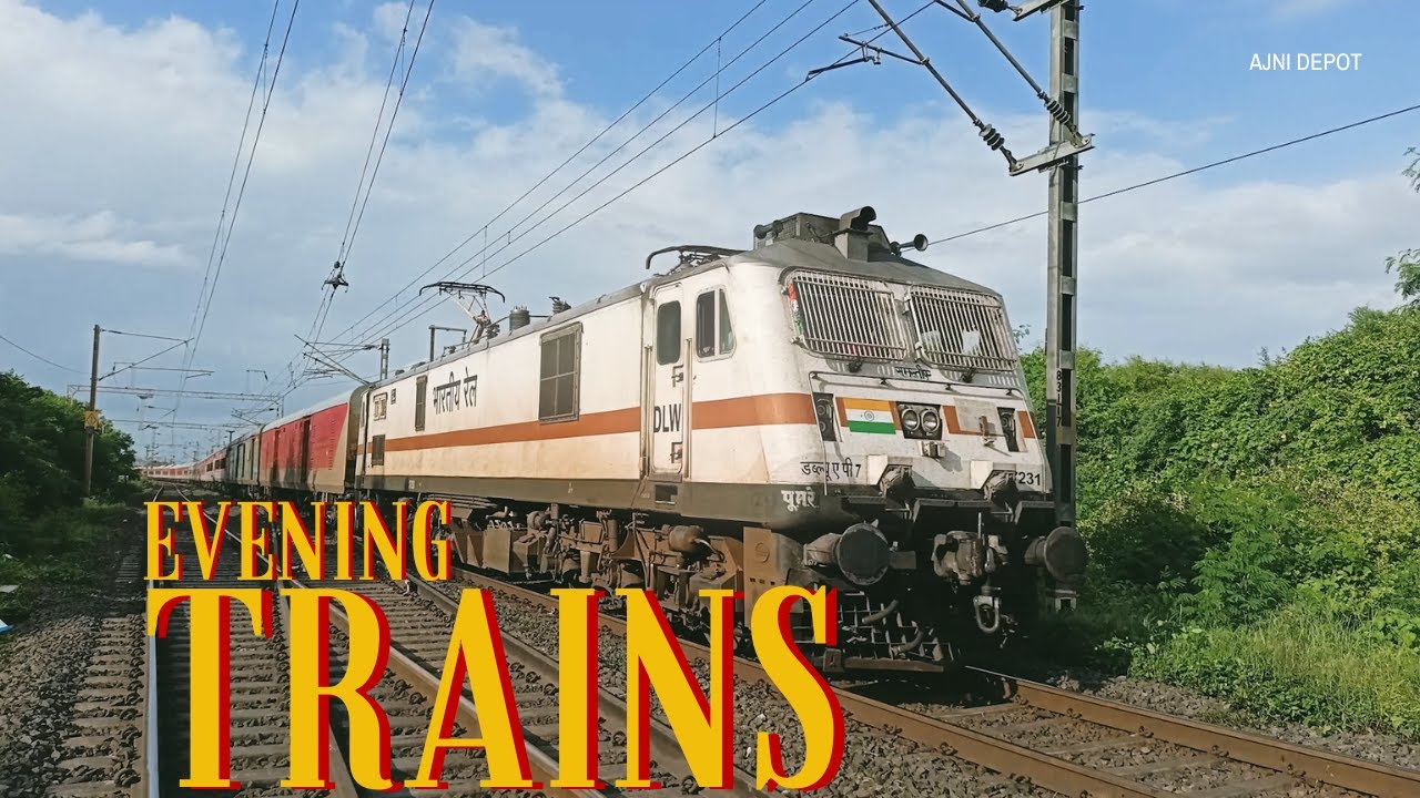 Evening Trains negotiating Ajni Depot at restricted pace!