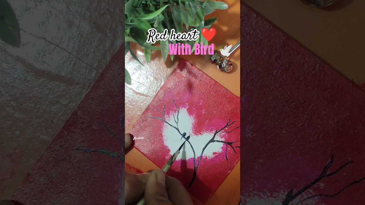 cute Red heart ❤️ painting #art #drawing #illustrationnation #painting #shorts #youtubeshorts