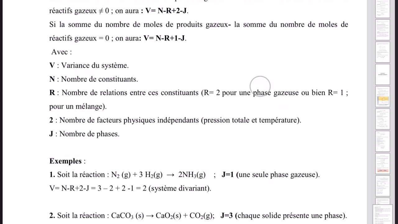 Cours N7 Variance Thermodynamique d’un système