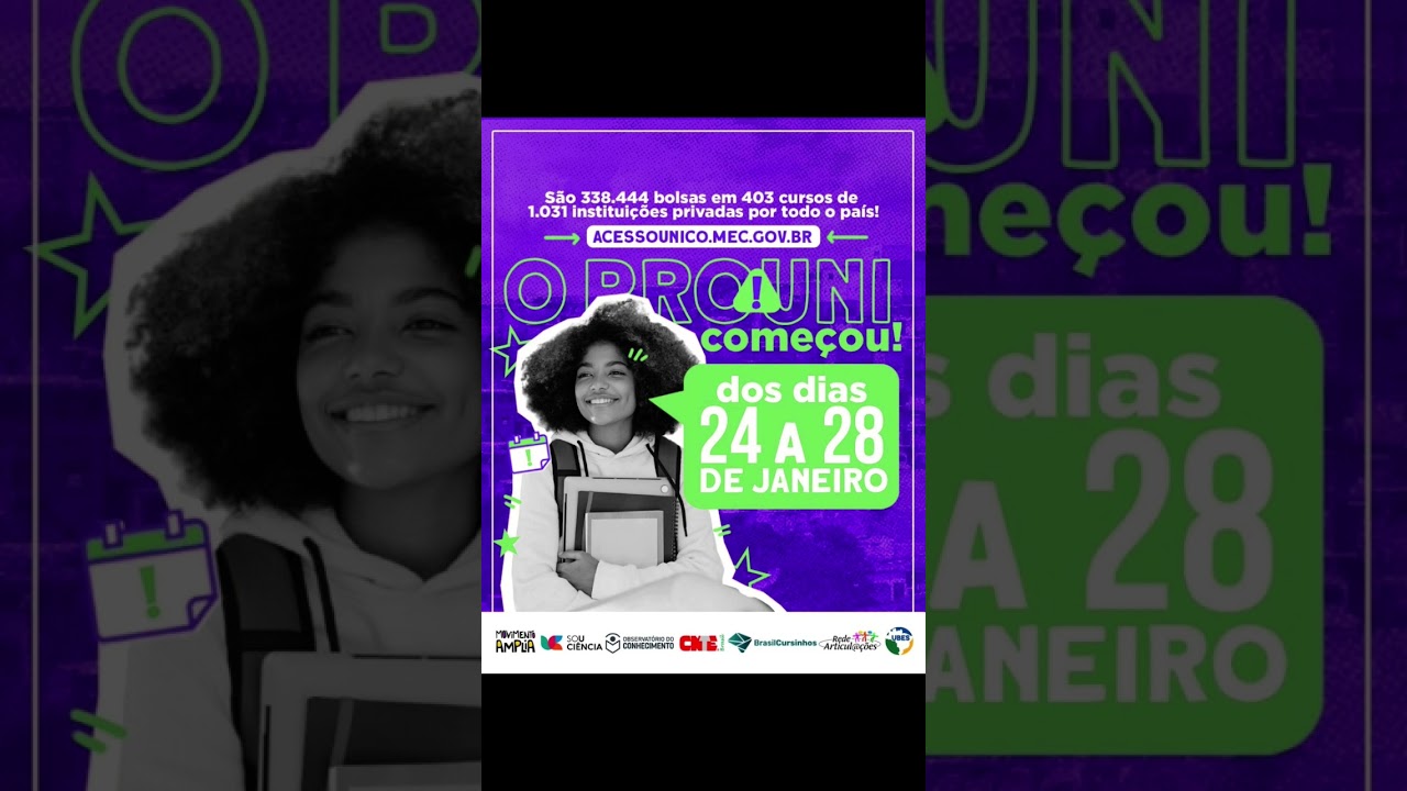 PROUNI inscrição até 28 de janeiro de 2025 