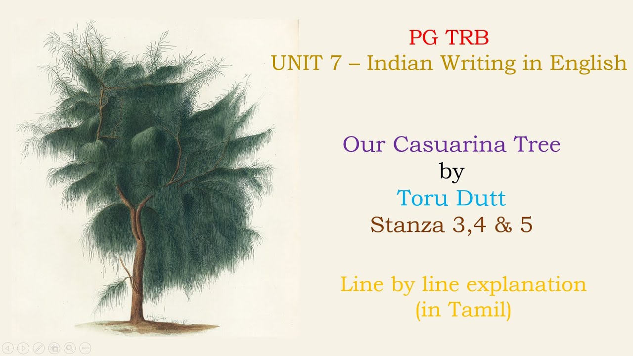 Our Casuarina Tree by Toru Dutt detailed explanation in Tamil PGTRB/NET/SET #net #set #pgtrb