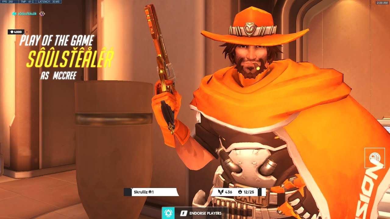 Gale Cole Cassidy (McCree) Gameplay - POTG! [ Overwatch Season 30 Top 500