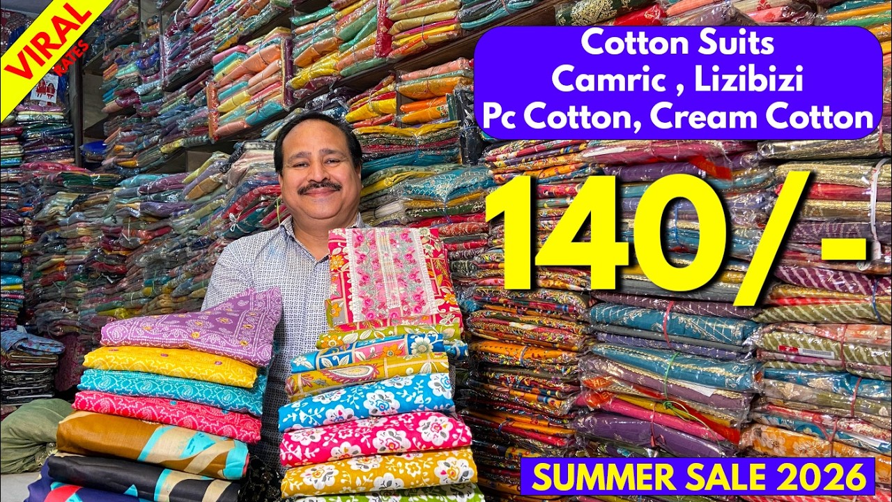 Alert: Summer Cotton Suits Sale 2026 | Ladies Pure Cotton Wholesale Rates🔥⚡☀️