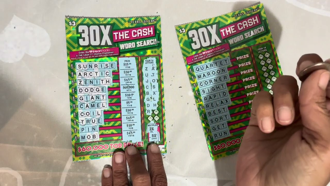 Texas Lottery 30x The Cash Word Search 