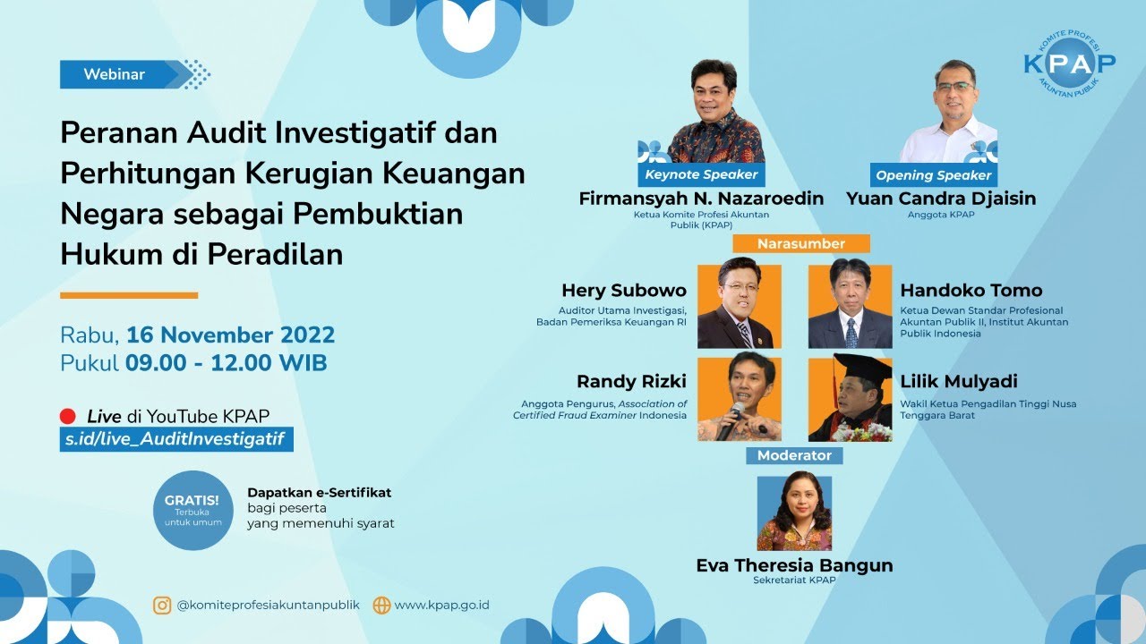 Peranan Audit Investigatif dan Perhitungan Kerugian Keuangan Negara Sebagai Pembuktian Hukum