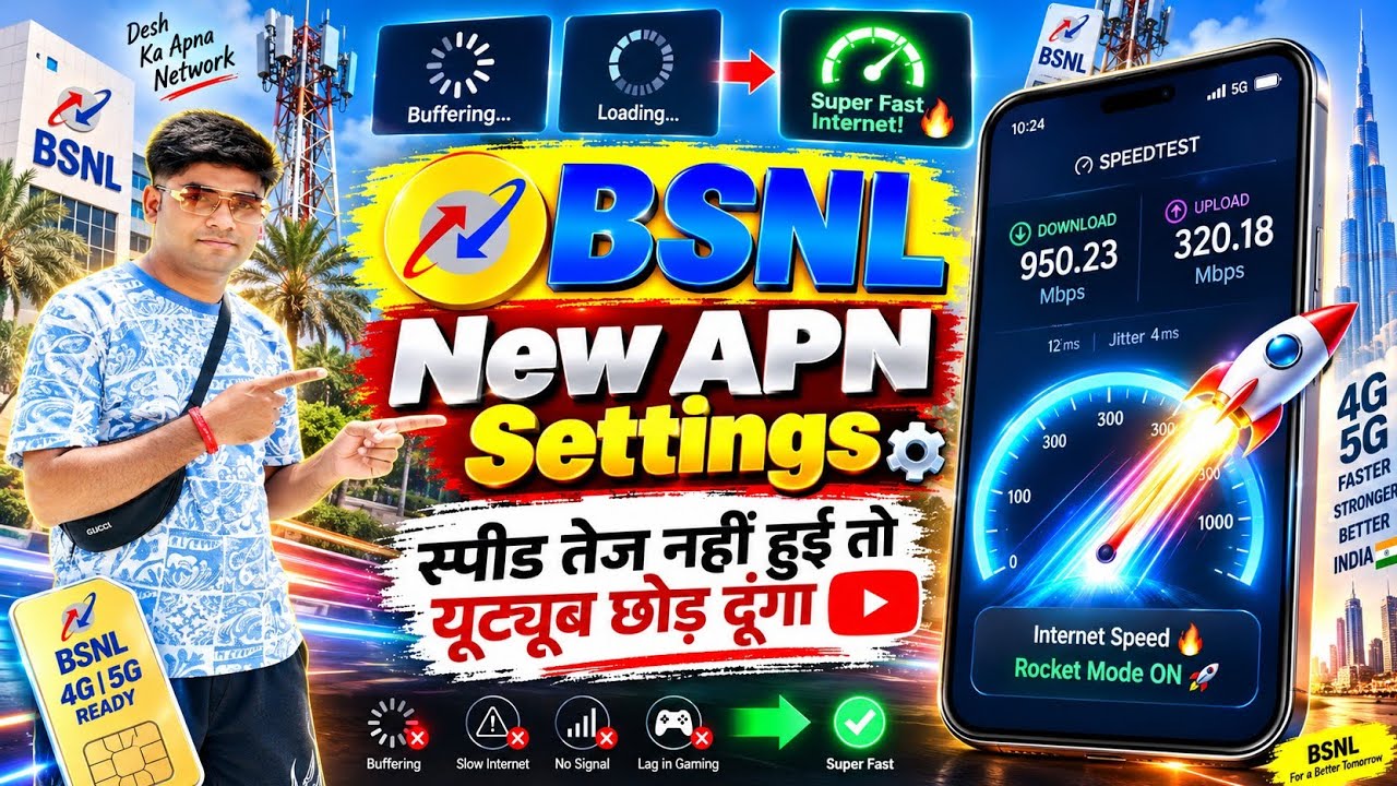 Bsnl APN Settings 4G/5G 2026 🔥| Bsnl Network Problem Solution ✨| Bsnl Internet Not Working -Bsnl net
