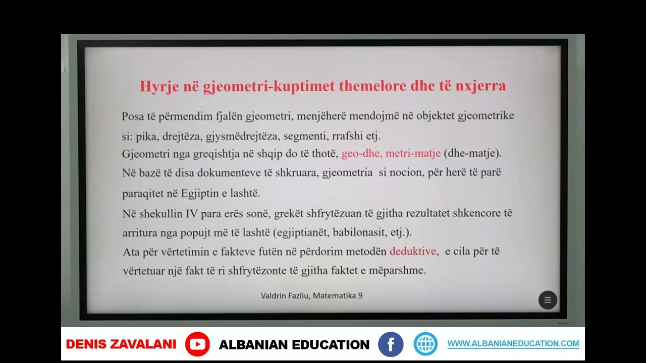 9 02 017 Java e pestë Matematikë Hyrje në gjeometri kuptimet themelore dhe të nxjerra