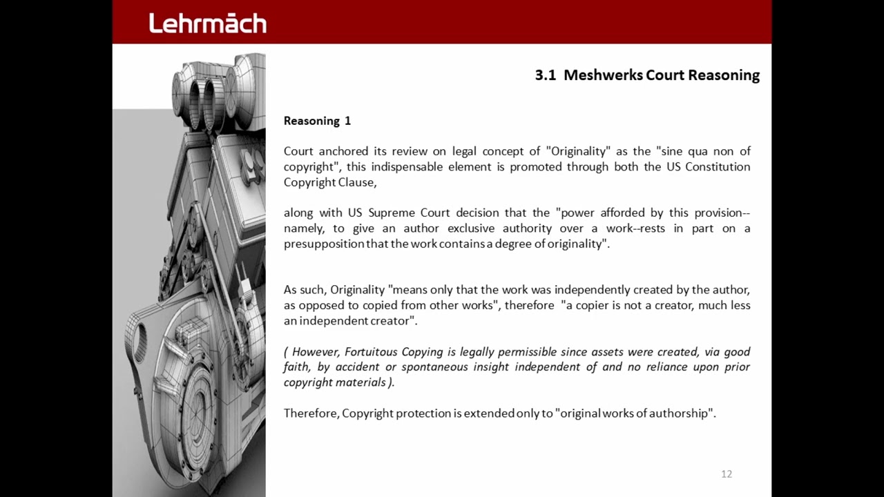 Meshwerks Copyright OCP 12.0 - Court Reasoning 1