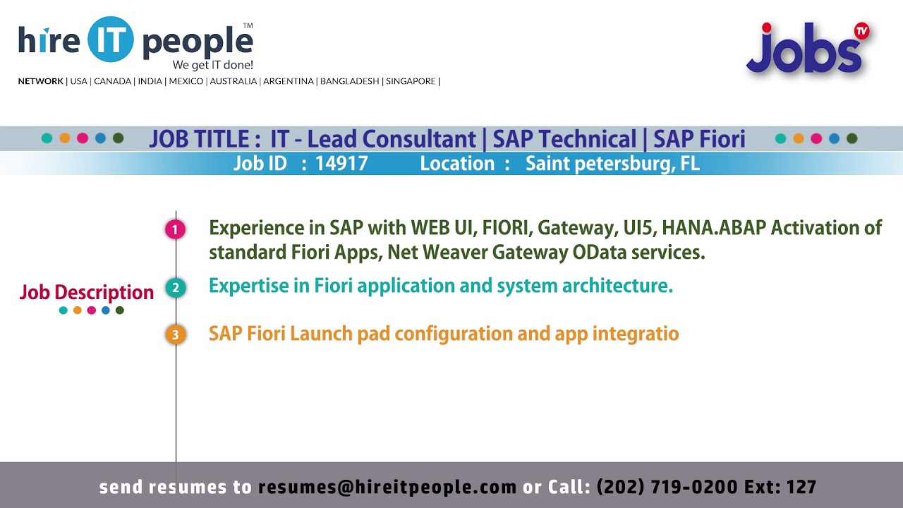SAP Jobs | SAP Fiori | Saint Petersburg, FL