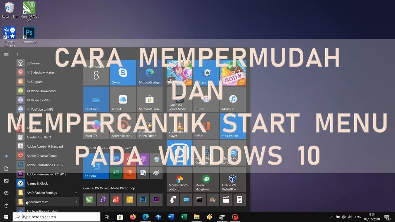 CARA MEMPERMUDAH & MEMPERCANTIK START MENU PADA WINDOWS 10