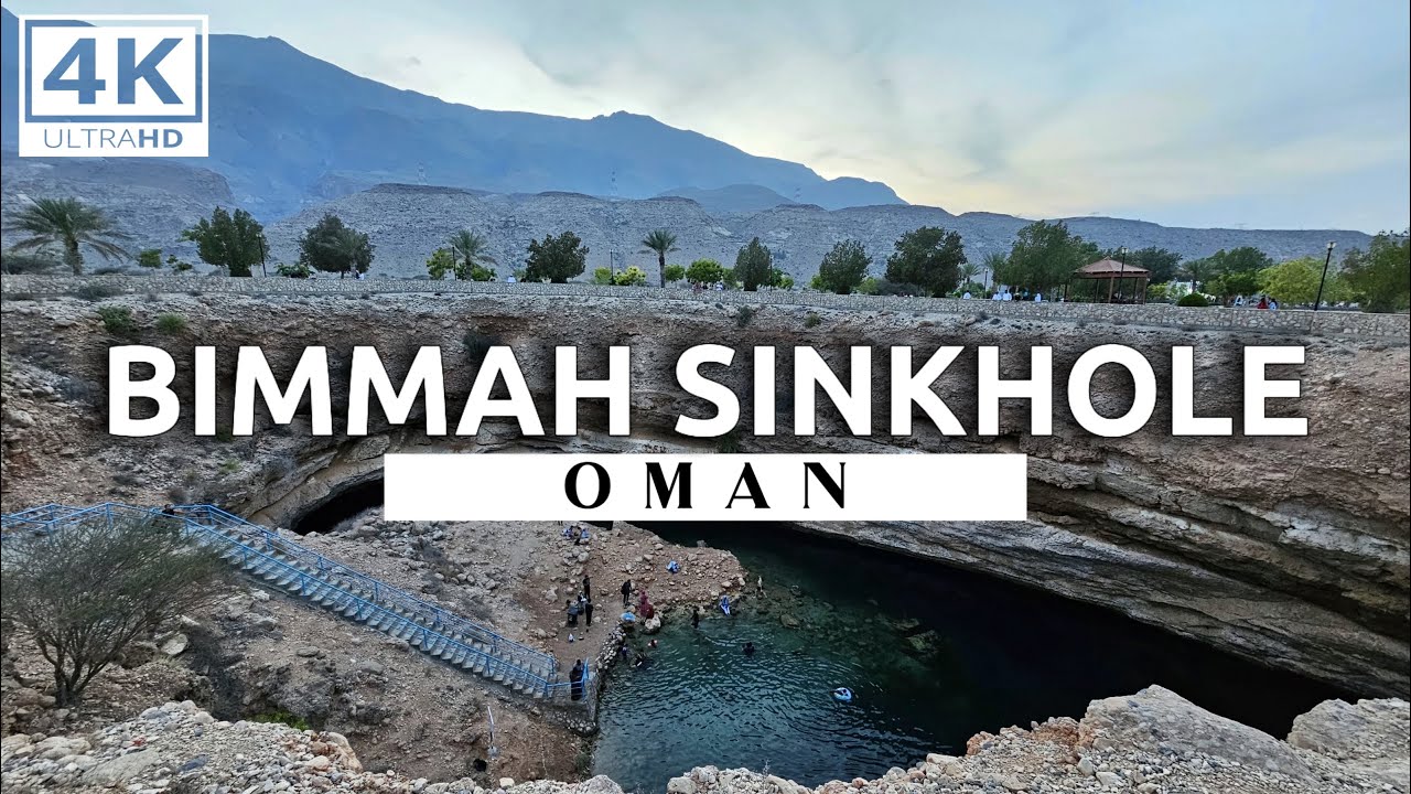 SWIMMING PARADISE | Bimmah Sinkhole Hawiyat Najm Park, Oman | 4K Walking Tour