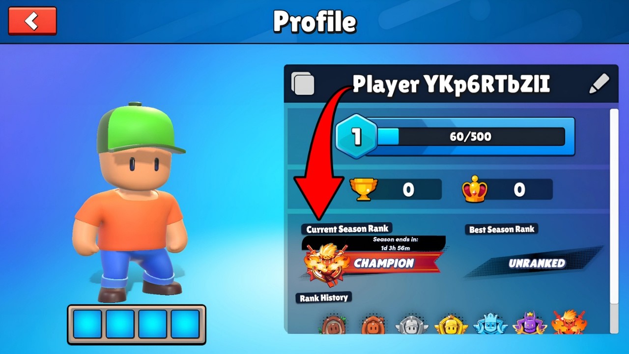 HOW I MAKE A NEW ACCOUNT TO CHAMPION RANK ON STUMBLE GUYS
