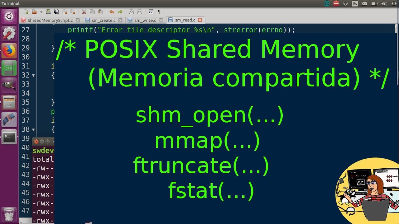 Programar en C: Memoria Compartida POSIX. (Shared Memory). Linux