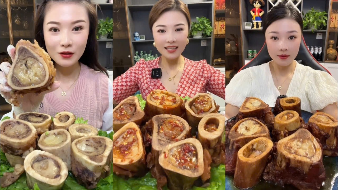Mukbang bone marrow asmr- 牛骨髓 - 쇠고기 골수 - 牛骨髄 - thánh ăn tủy xương #2244 Jin Jin Official