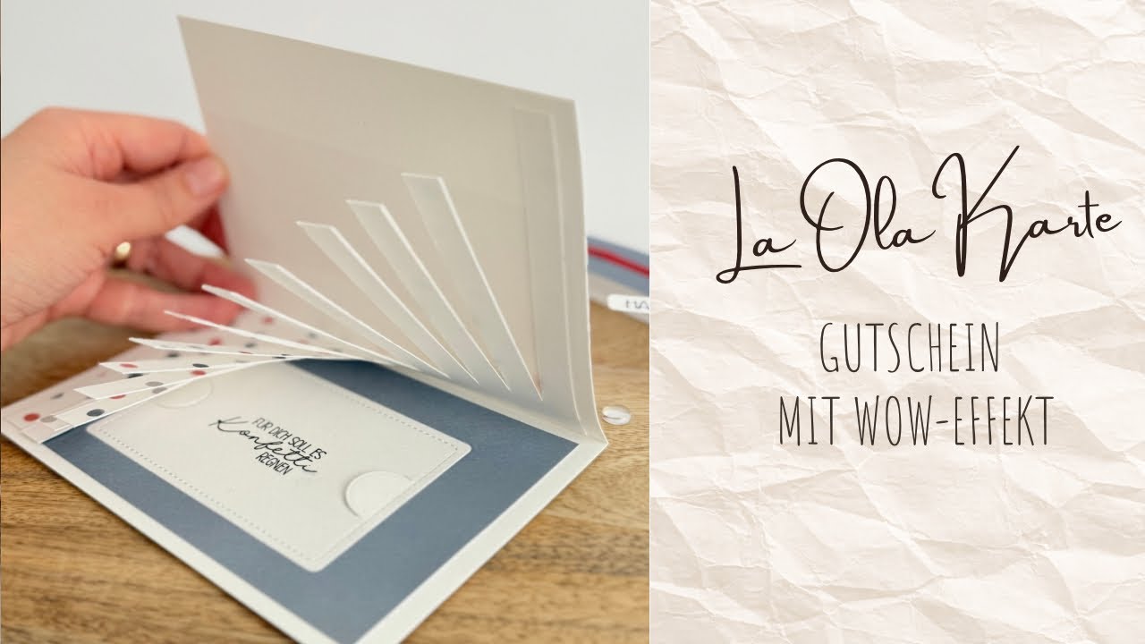 Gutscheinkarte mit La Ola Welle • einfache Effektkarte mit WOW • Café Constanze 