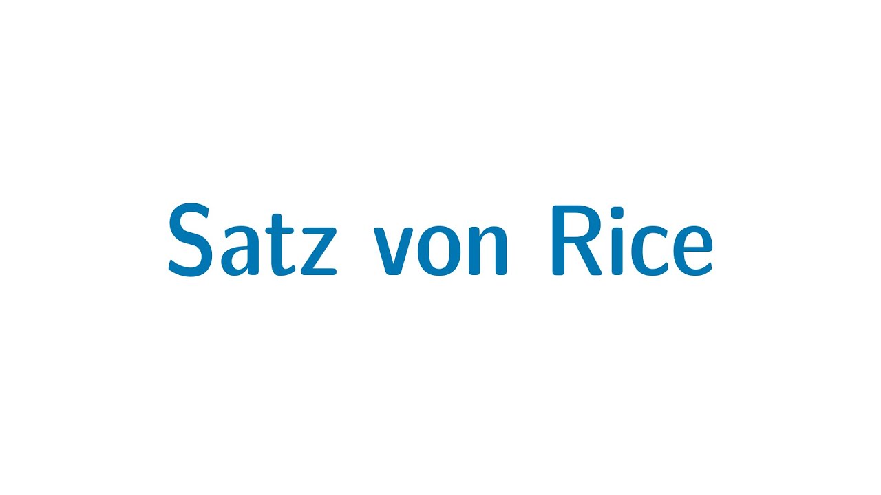 Berechenbarkeit #34 - Satz von Rice