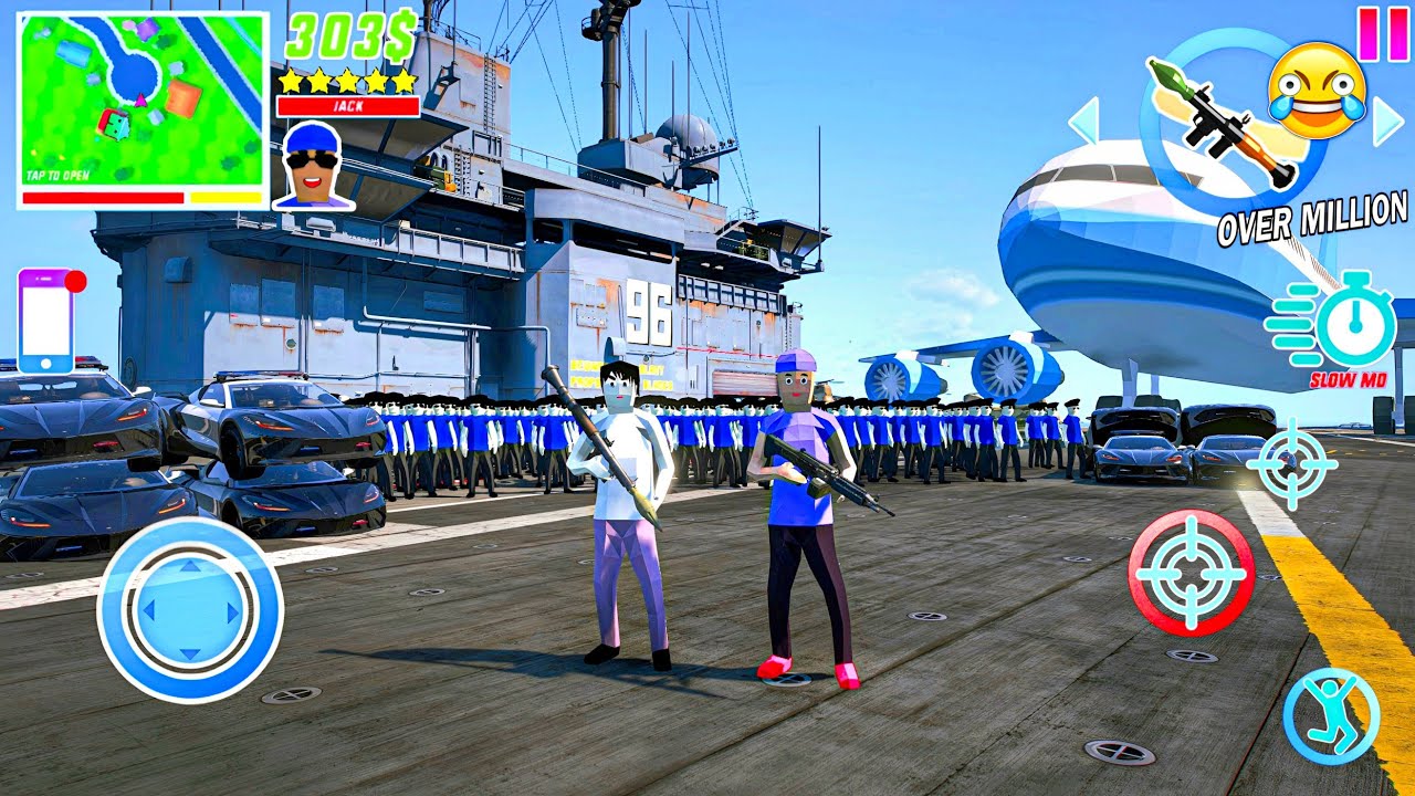 Jack And Chad Aircraft Carrier Rampage Ten Star Escape Dude Theft Wars in GTA 5! Gameplay