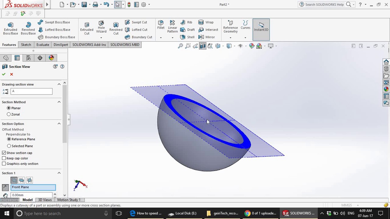 SolidWorks basic tutorial for learners. Shapes- Sphere or Ball