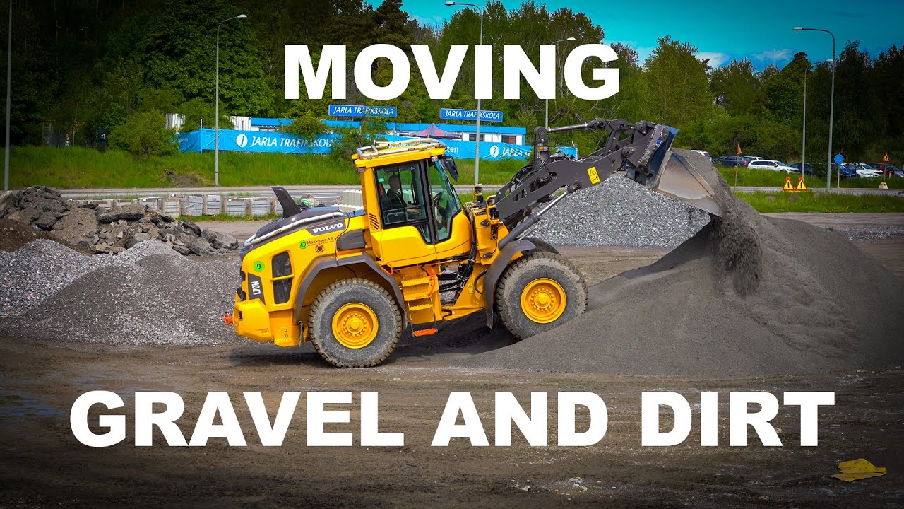 Moving gravel and dirt with Volvo L70H wheel loader