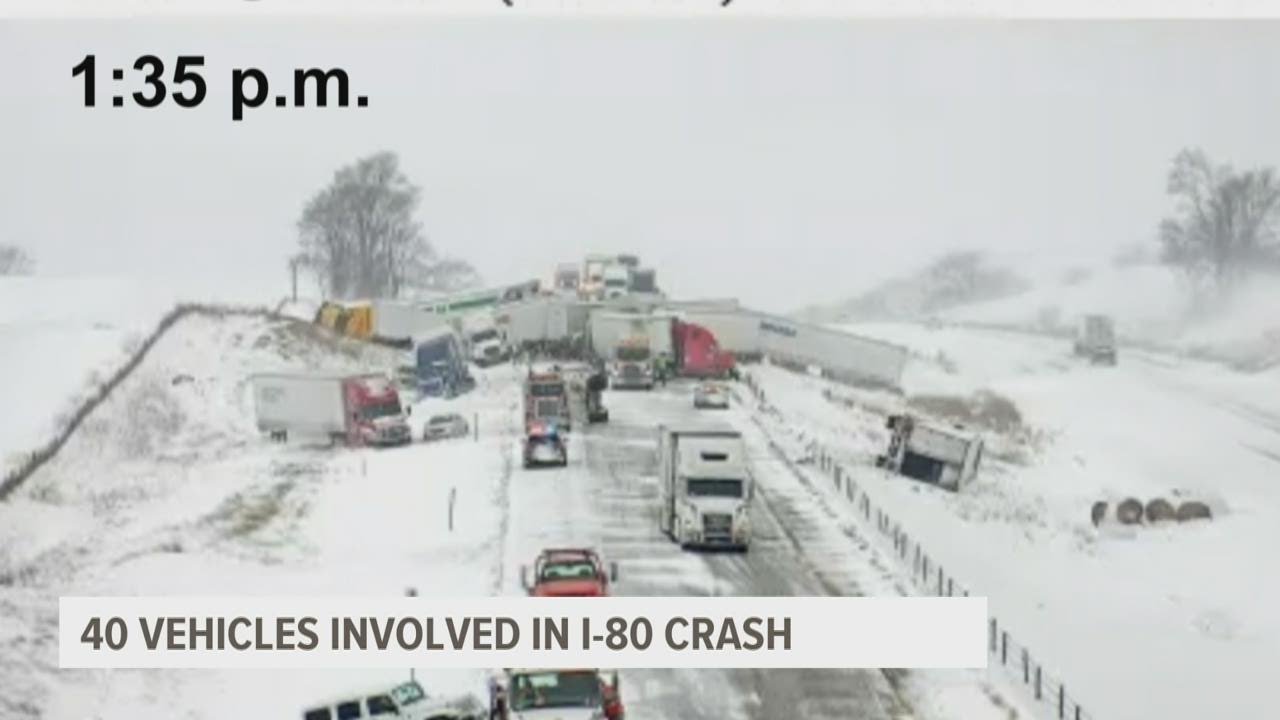 Multi-vehicle crash shuts down I-80, Iowa DOT talks road clean-up
