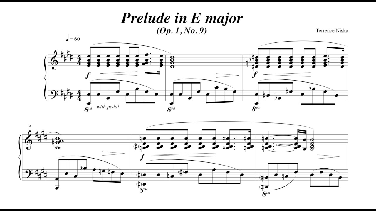 Prelude in E major Op. 1, No. 9