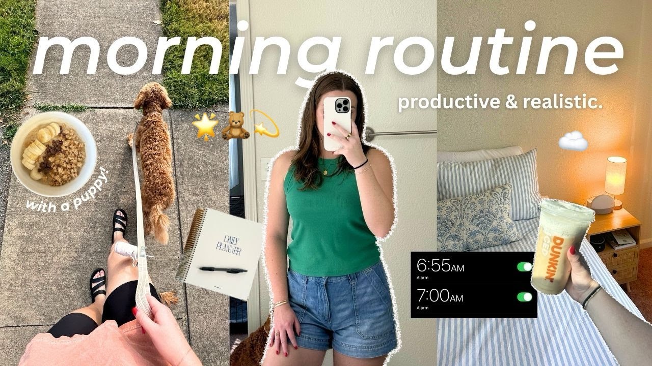 7AM MORNING ROUTINE (WITH A PUPPY)! productive and realistic, running errands, new business!