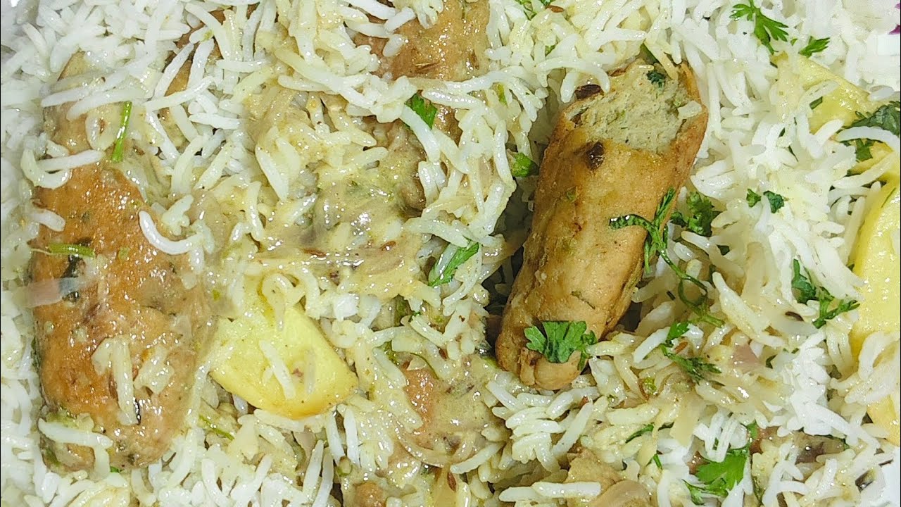Chicken Malai Seekh Briyani recipe | Seekh Briyani recipe 🤤#food #indianricedish #recipe #cooking 