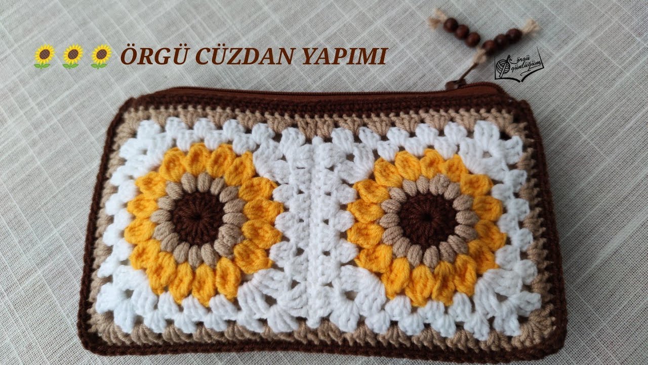 Ayçiçeği Motifli Cüzdan Yapımı* Motif Cüzdan Yapımı* Knit Bag *Crochet Bag* Handmade Bag