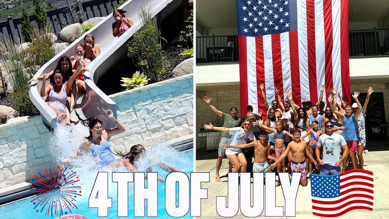 4TH OF JULY FAMILY FUN POOL PARTY IN OUR OWN BACKYARD WATERPARK | EPIC TIHWB 4TH OF JULY PARTY