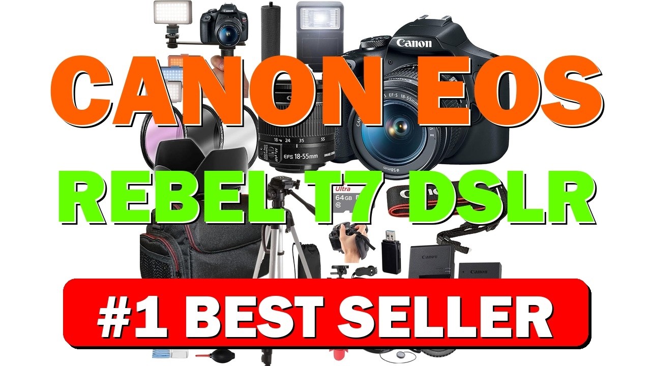 Canon EOS Rebel T7 DSLR Camera with 18-55mm Lens, 24.1MP APS-C, SanDisk - B0H9Z6C39G