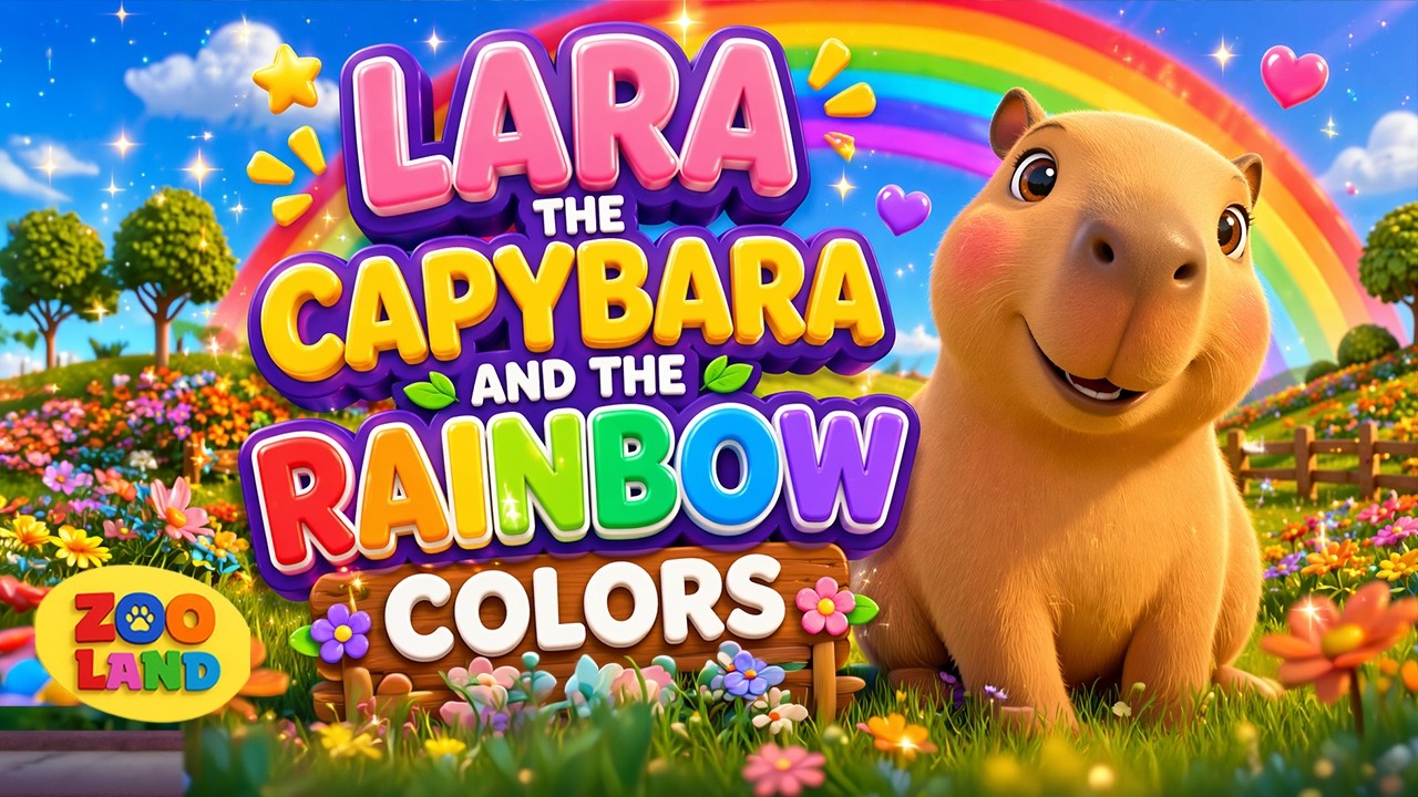 Lara the Capybara and the Rainbow Colors | Learning Colors Song | Animal Friends