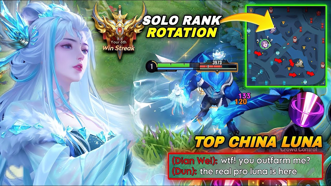 CHINA LUNA BEST WAY TO ROTATE IN SOLO RANK TO DOMINATE IN GRANDMASTER! | LUNA BUILD & ARCANA